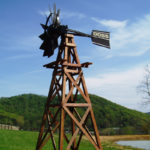 16' Powder Coated Wood Aeration Windmill - 4-Legged