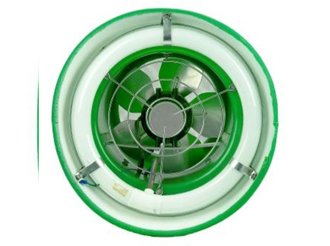 The face of a Bug Light Fish Feeder on a white background.