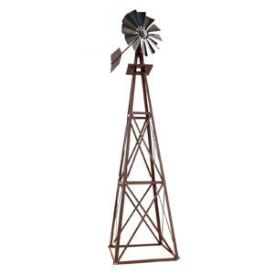 Full image of a Large Backyard Windmill in bronze on a white background.