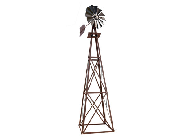 Full image of a Large Backyard Windmill in bronze on a white background.