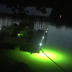 See the bright green glow from the Green Monster Undewater Fishing Light
