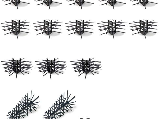 Info graphic showing all the fish attractors that make up the Fish City Fish Attractor - Mossback.