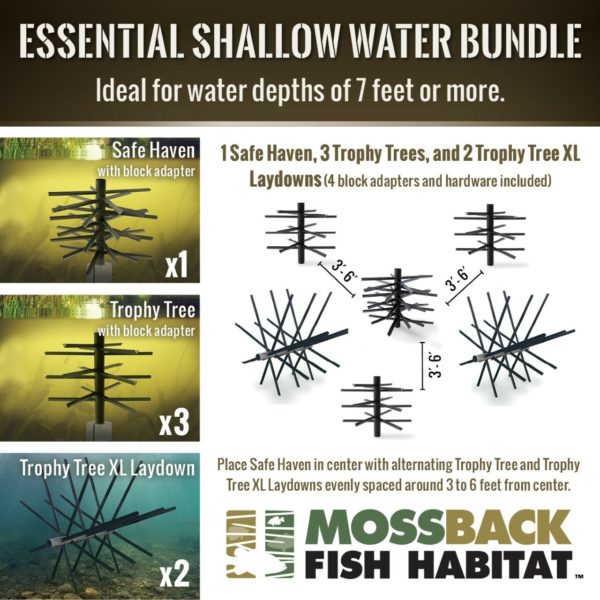 Info graphic for the Essential Shallow Water Bundle Fish Attractor-Mossback.